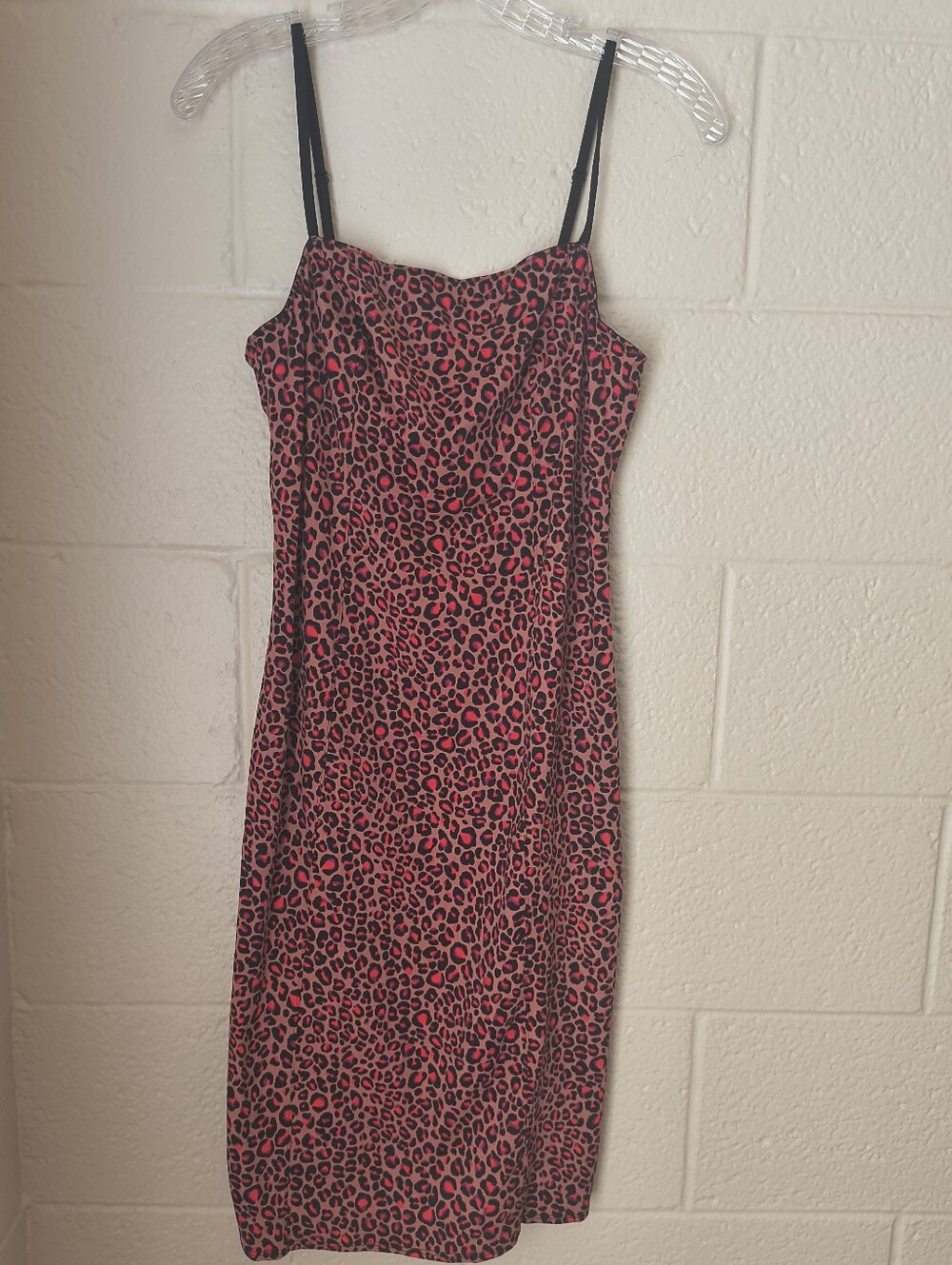Victoria's Secret Pink Leopard-Print Midi Slip Dress - Size L